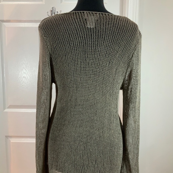 Soft Surroundings Brown Seaside Open Weave Beach Sweater Size Medium - Picture 5 of 7